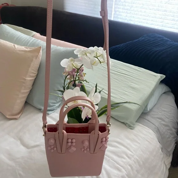Authentic Christian Louboutin Pink small Bag with Geometric Design - Picture 6 of 7